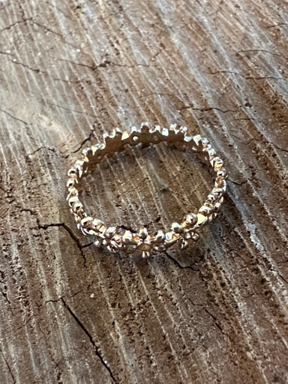 Gold-Tone Floral Eternity Band Ring - Women Jewelry